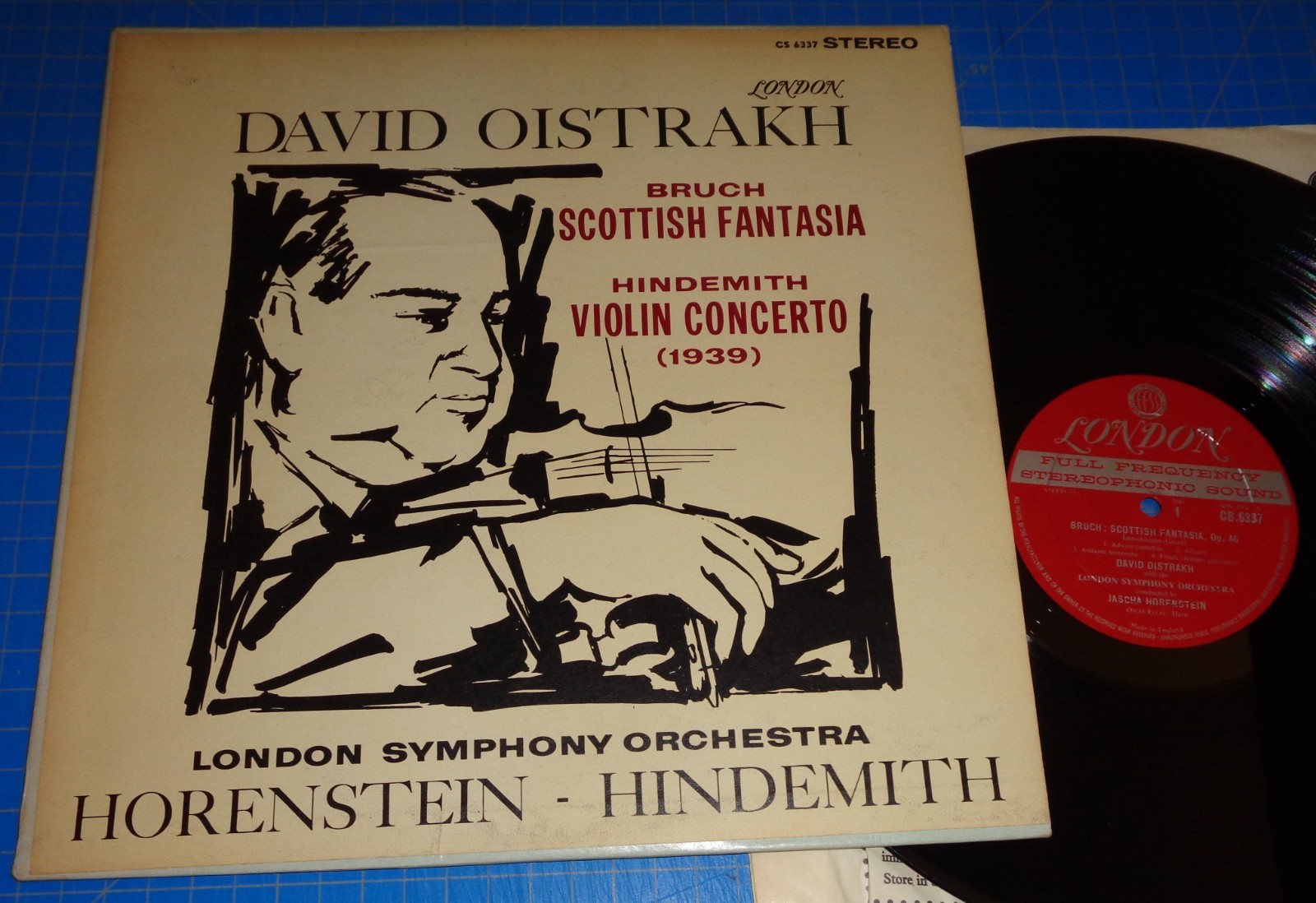David Oistrakh BRUCH Scottish HINDEMITH Concerto - London CS 6337 Blueback FFSS