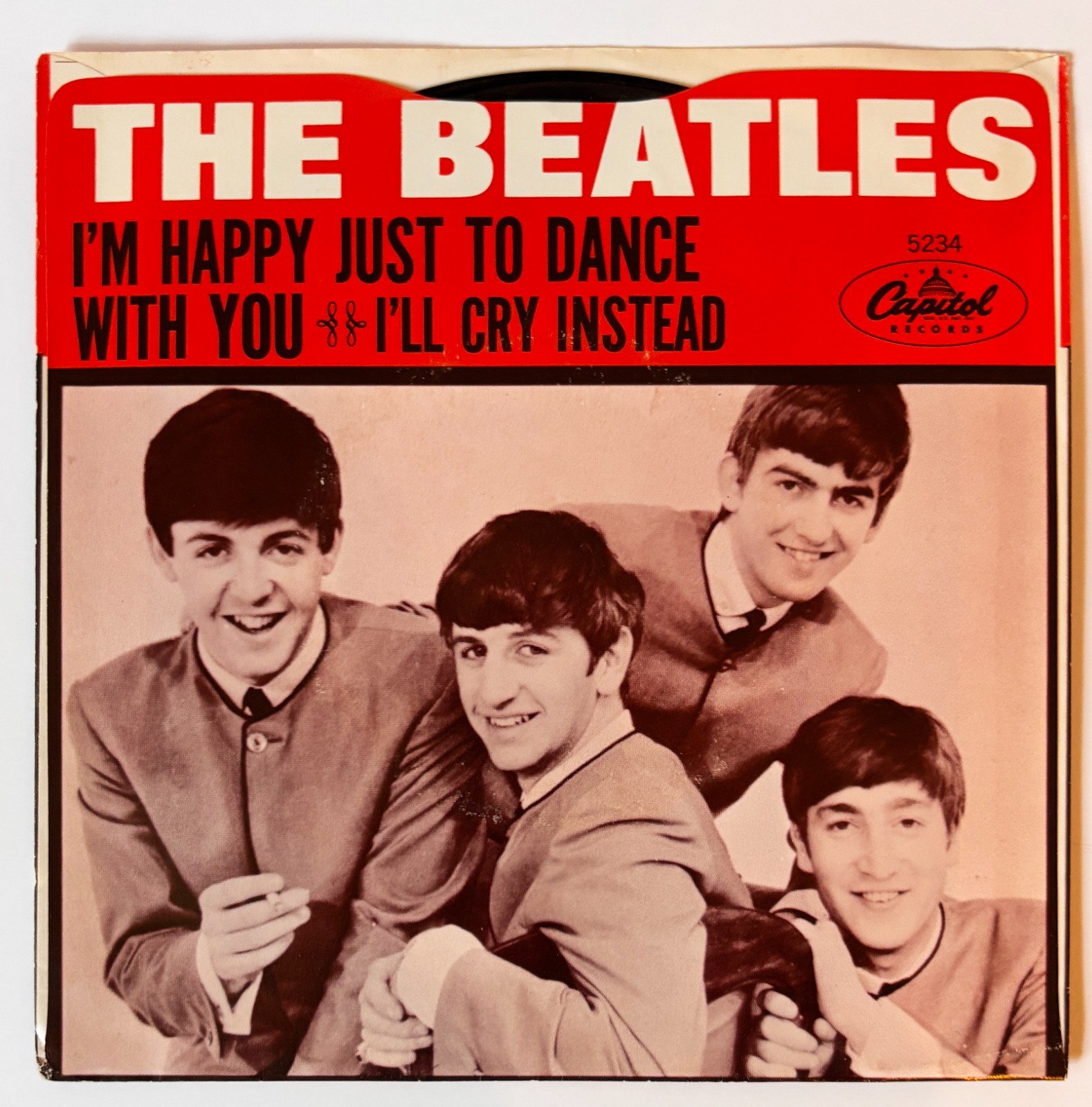 RARE MINT 45 1964 Beatles  I’ll Cry Instead & I’m Happy Just To Dance With You
