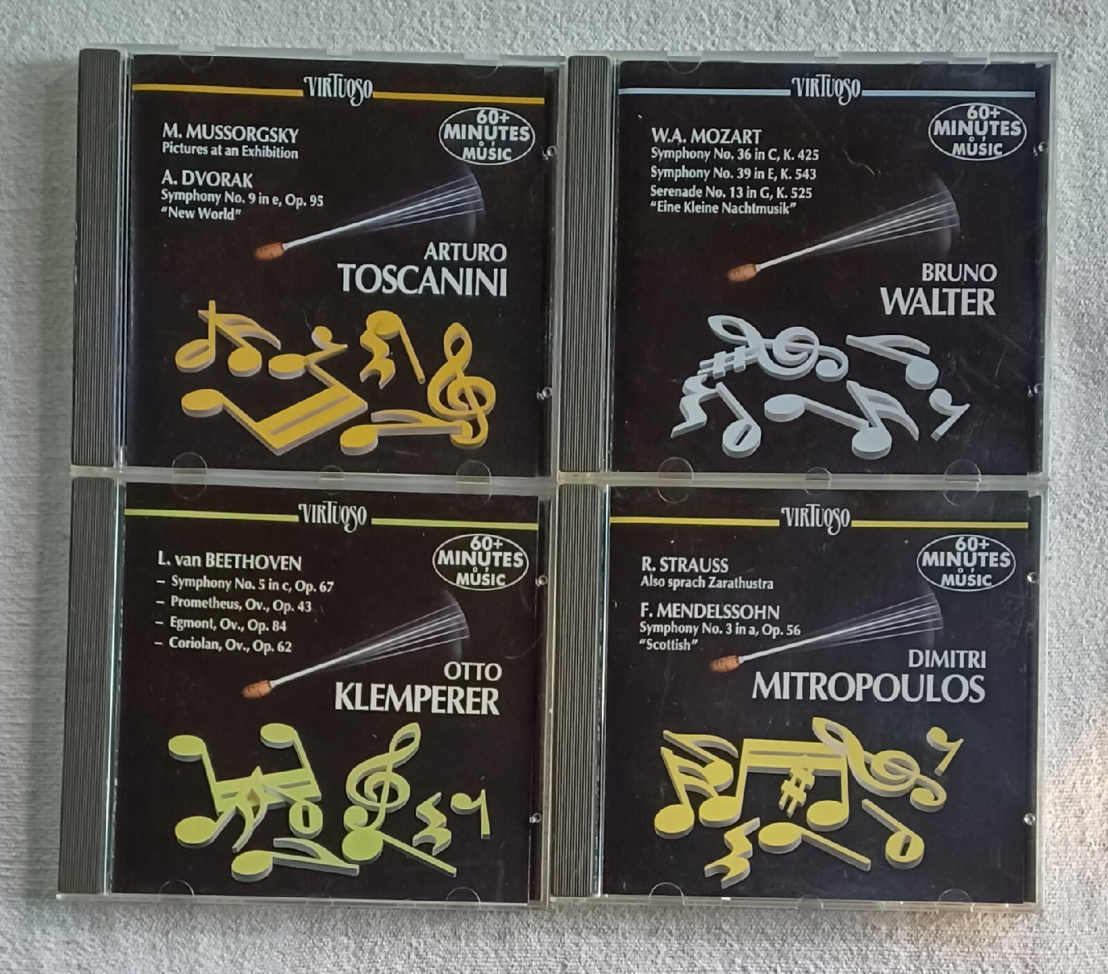 4 CD Virtuoso Lot Dimitri Metropoulos Arturo Toscani Bruno Walter Otto Klemperer