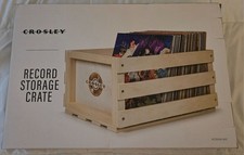 Crosley Natural Wood Record Storage Crate - Holds Up to 75 Albums - NEW/MINT picture