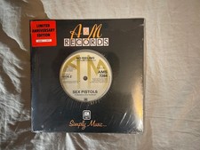 Sex Pistols GOD SAVE THE QUEEN NUMBERED A&M LABEL SEALED 45 RPM Record picture