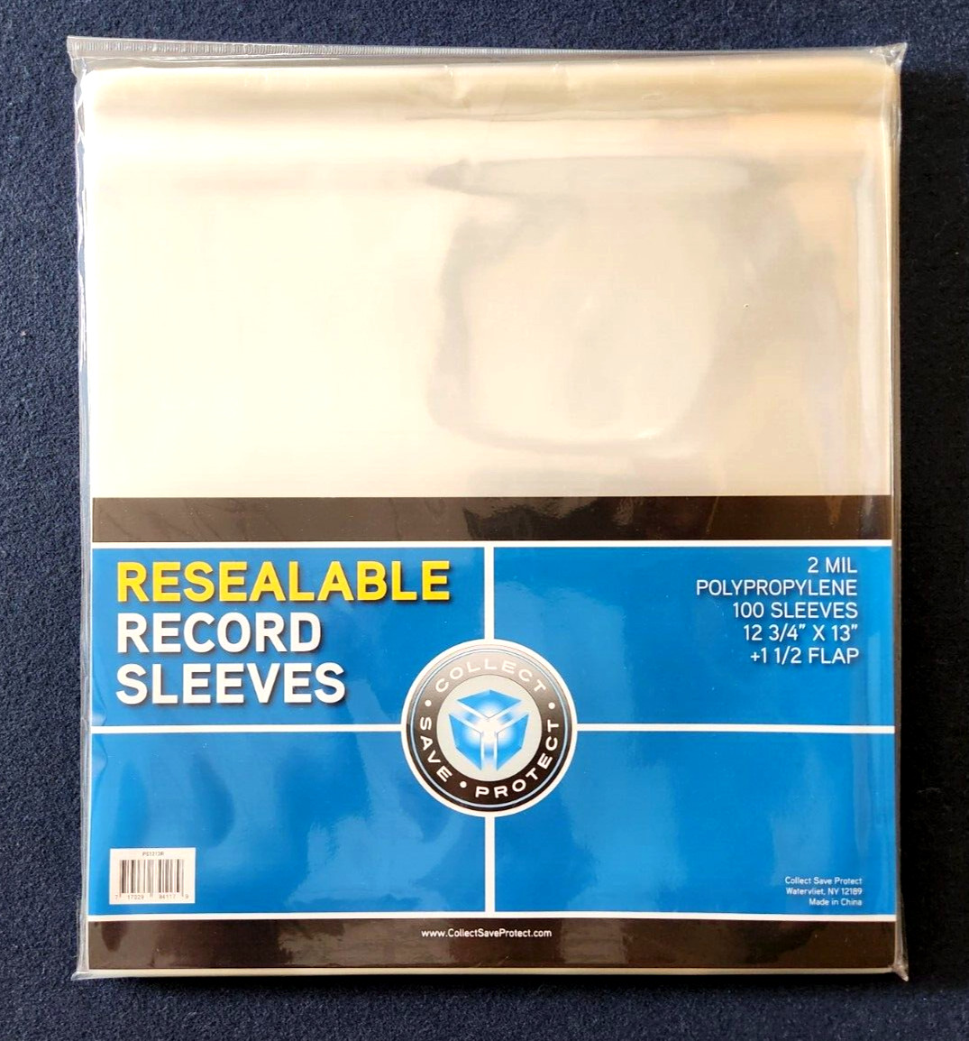 200 Vinyl Record Sleeves Resealable Flap Plastic Outer 33 RPM LP Cover Album bag