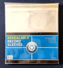 200 Vinyl Record Sleeves Resealable Flap Plastic Outer 33 RPM LP Cover Album bag picture