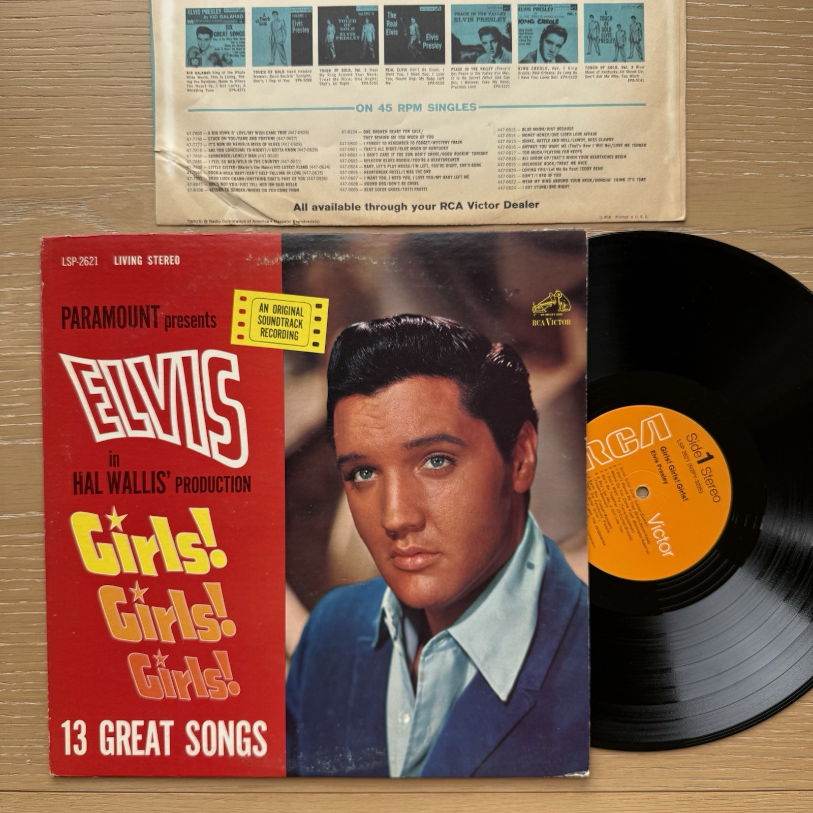 1970s Elvis Presley Girls Girls Girls Vinyl VG+ US Press W/ Original Sleeve