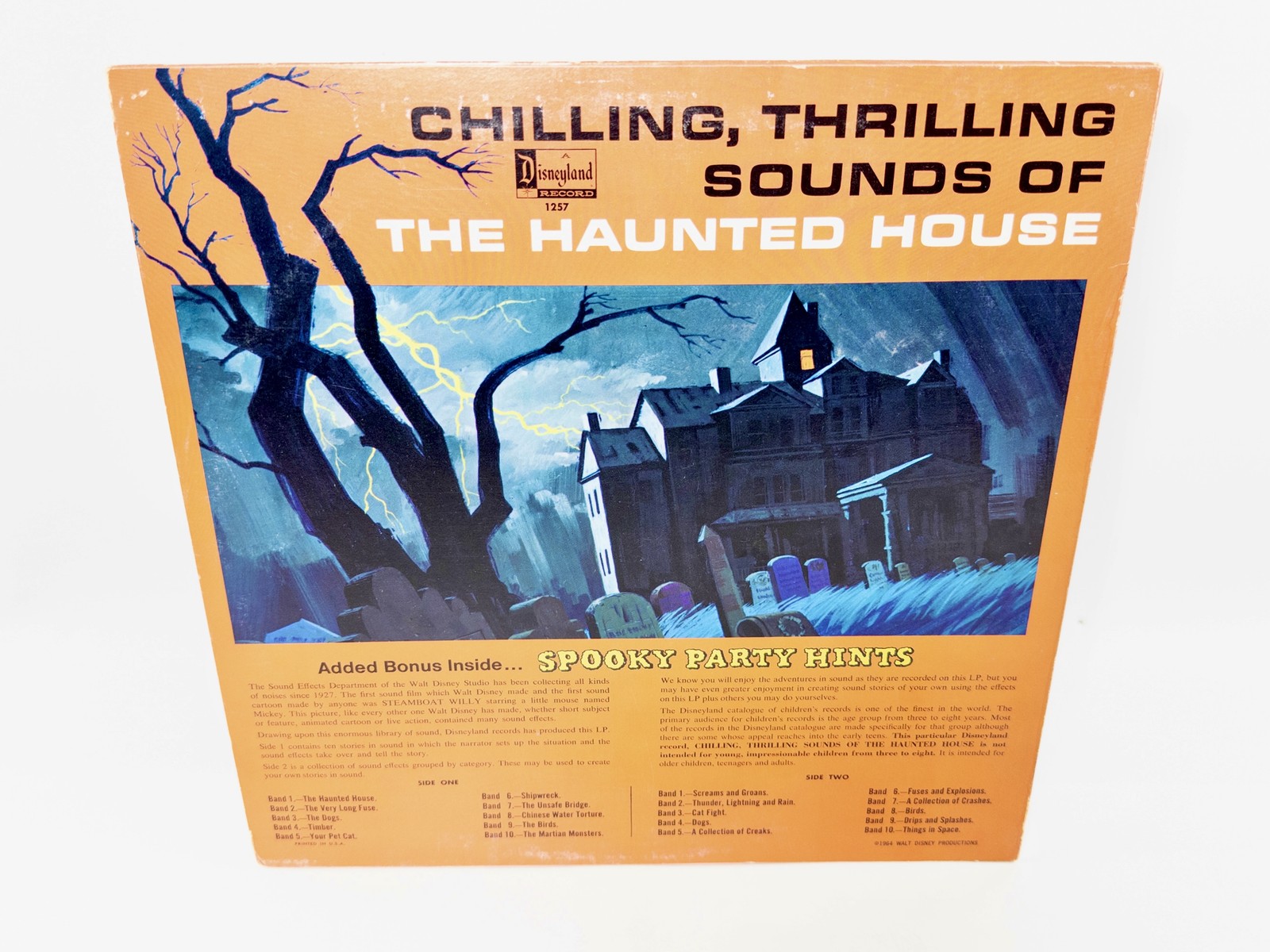 Disneyland Records Chilling, Thrilling Sounds of the Haunted House LP 1964 VG+