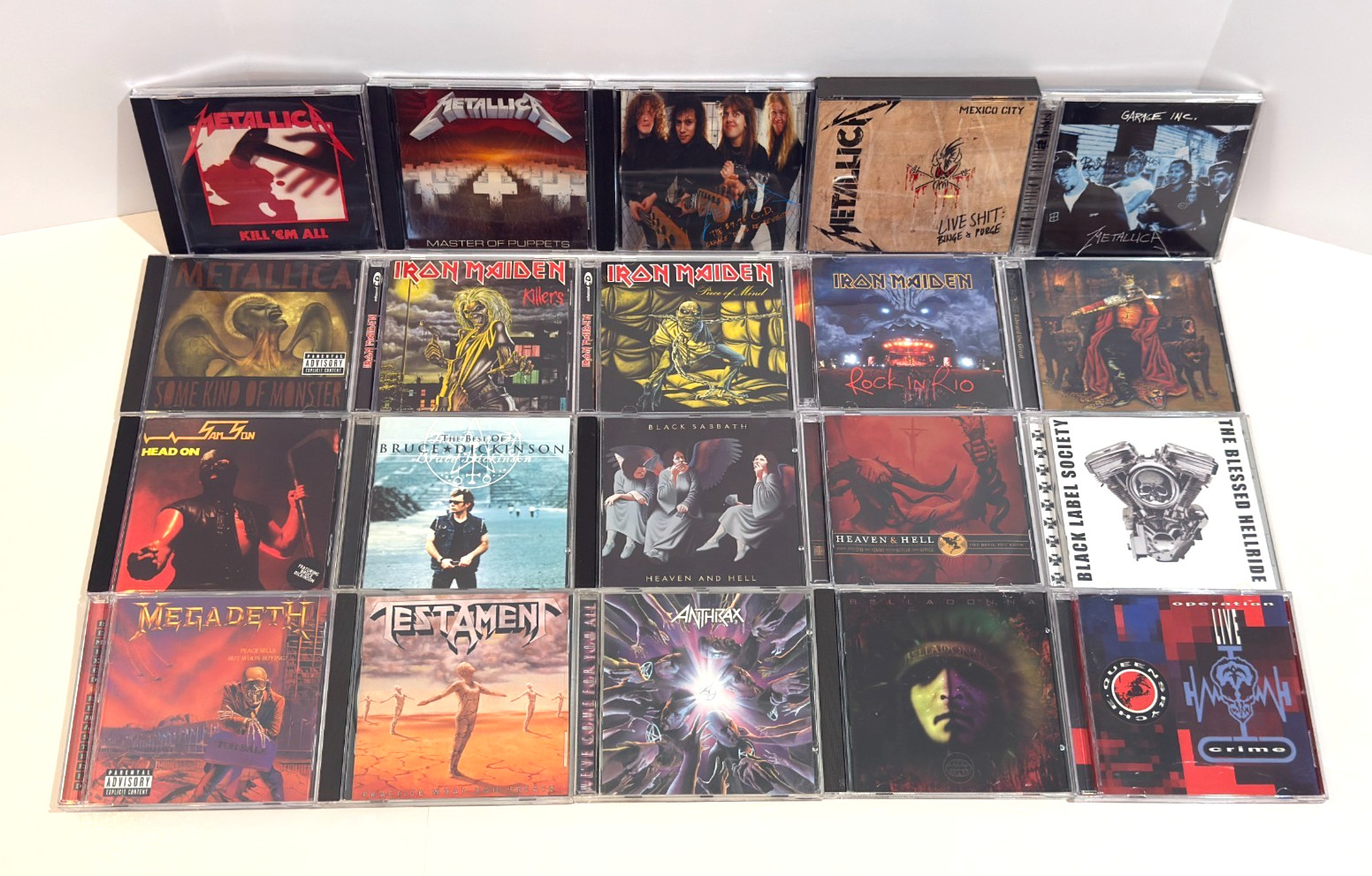 Heavy Metal 20 CD Lot Iron Maiden Metallica Black Sabbath Megadeth Anthrax BLS