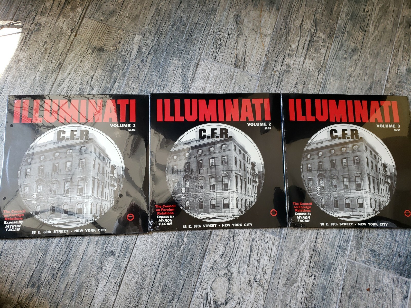 “ILLUMINATI C.F.R.” Vol 1-3 (1967; American United) Record Albums Rare-Warped 