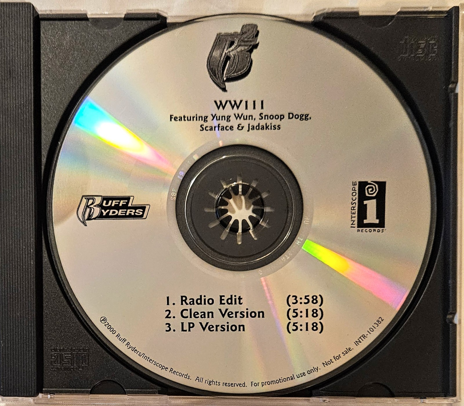 WW III CD Single Yung Wun Snoop Dogg Scarface Jadakisss Ruff Ryders
