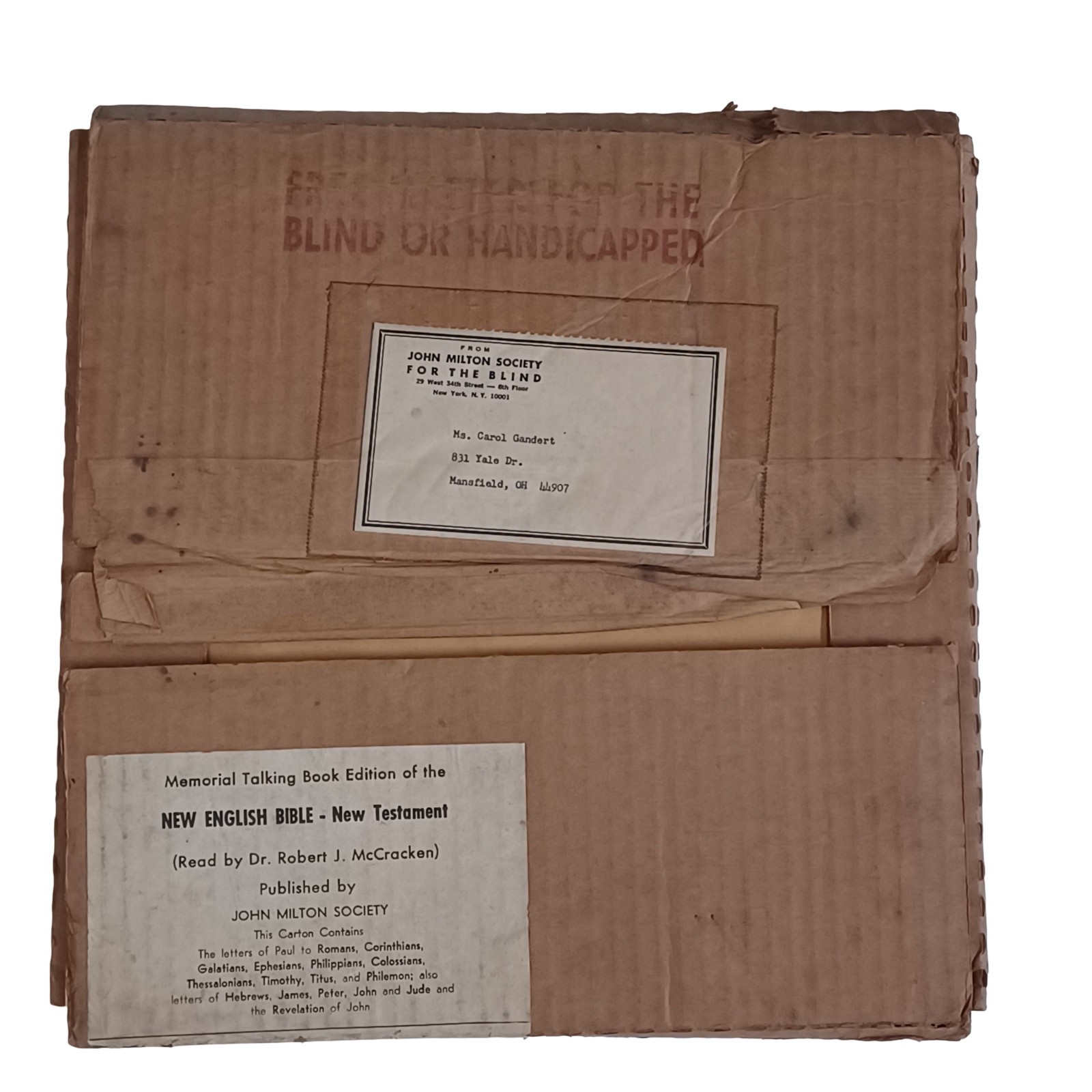 Vintage John Milton Society English Bible Talking Book LP Vinyl Record Set Rare
