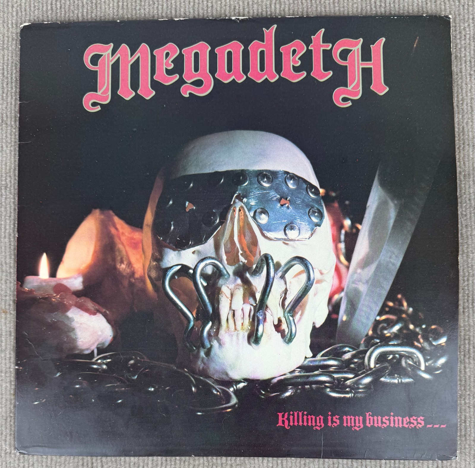 Megadeth Killing Is My Business LP 1985 Combat MX 8015 Camo Label Insert