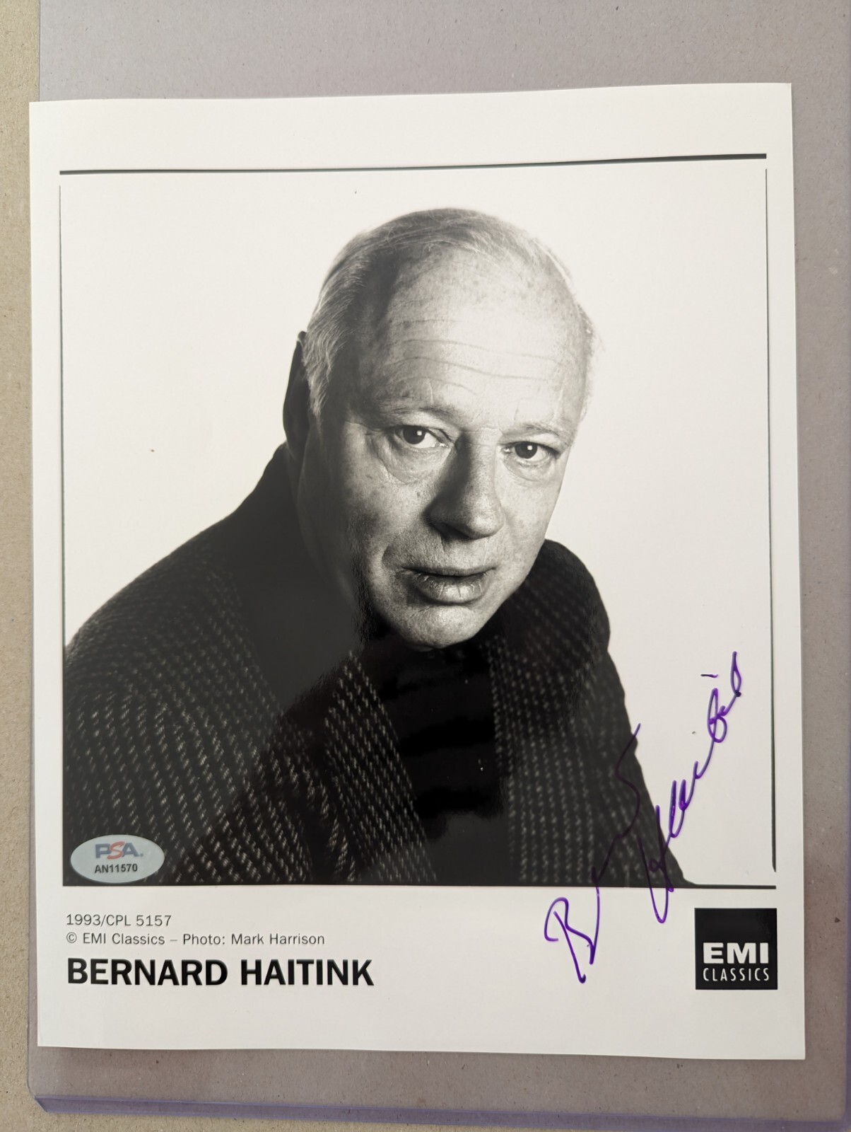 Bernard Haitink signed 8/10 photo. PSA