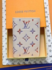 Louis Monogram Passport Cover White Gradient Travel Wallet Holder Case New picture