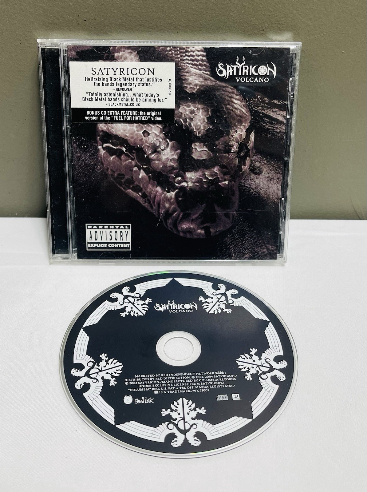 Vintage 2004 Satyricon Volcano CD Black Metal Rock Red Ink Kaleidoscope WK73009