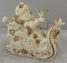 Vntg Father Christmas Musical Ornament Le Blanc Porcelain SF Music Box Co WORKS picture