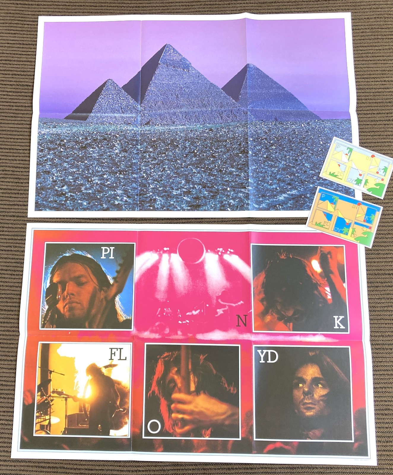 Pink Floyd 2 Posters and 2 Stickers Set - Dark Side of the Moon - See Photos
