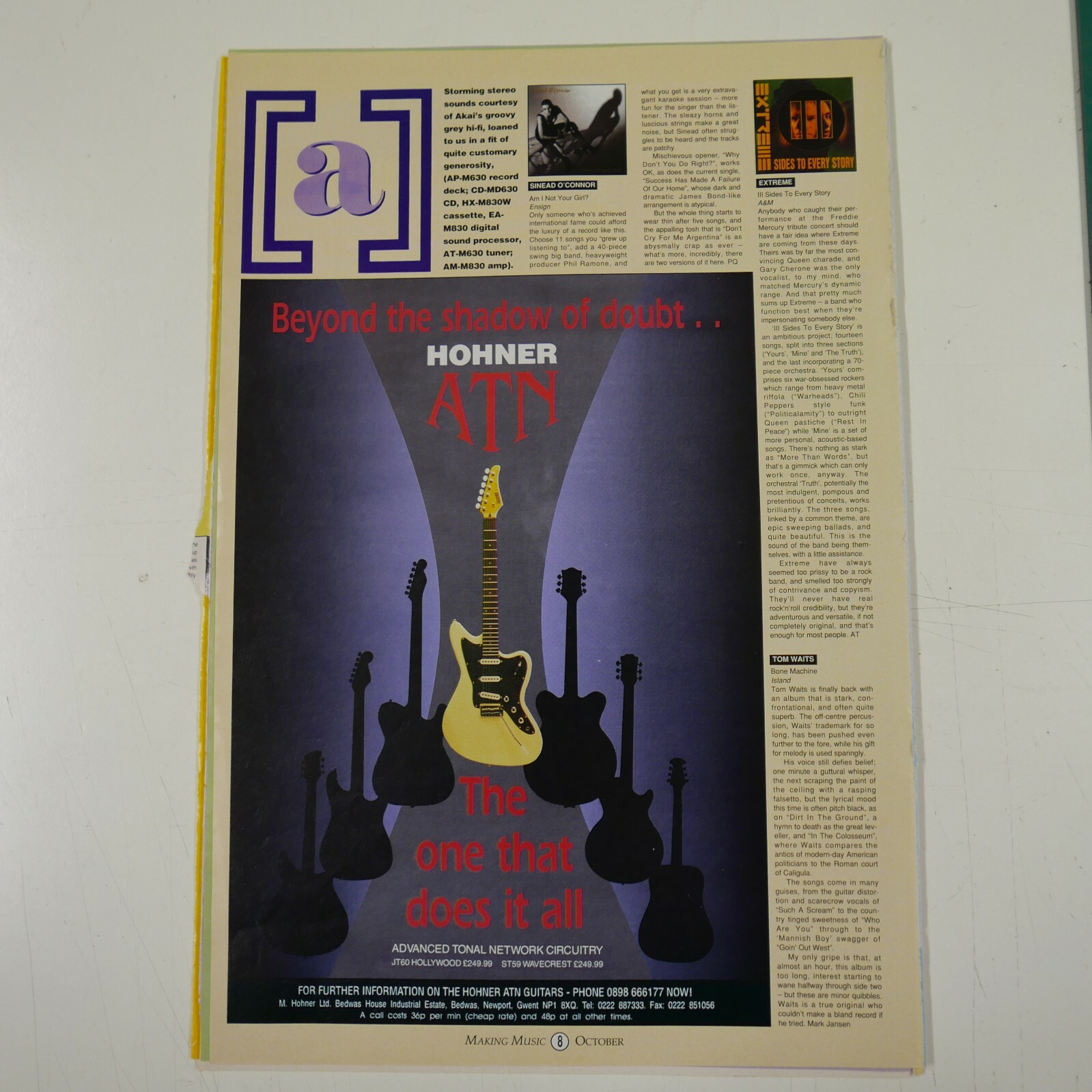 21x30cm magazine cutting 1992 HOHNER ATN HOLLYWOOD / WAVECREST