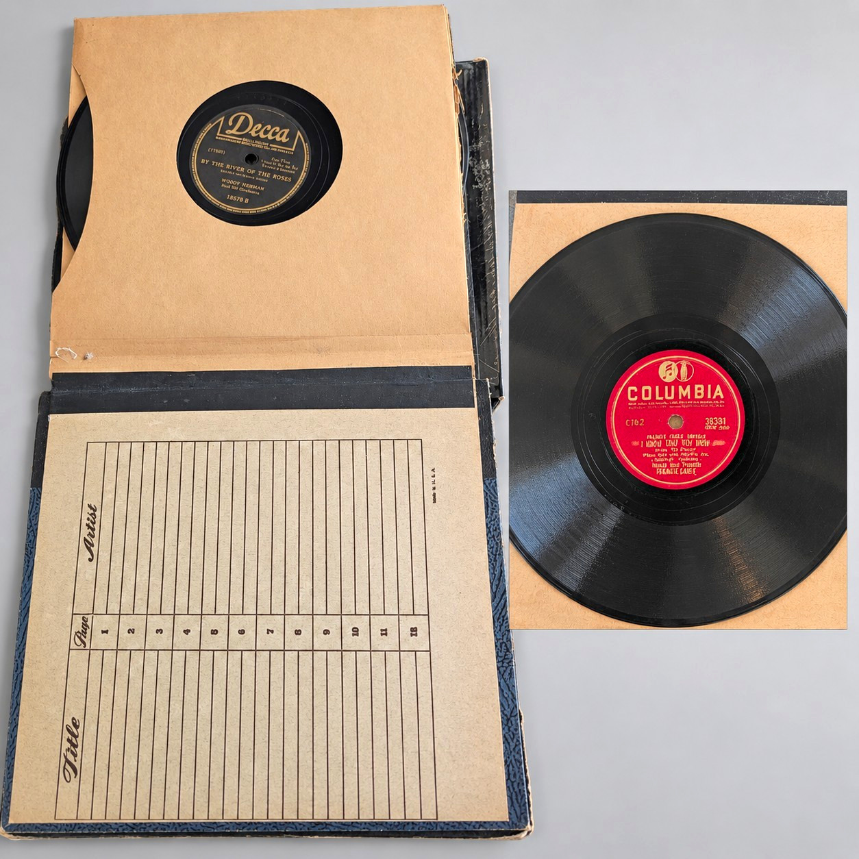   8 Vintage 78 RPM Records in Storage Album – Big Band & Dance Orchestras