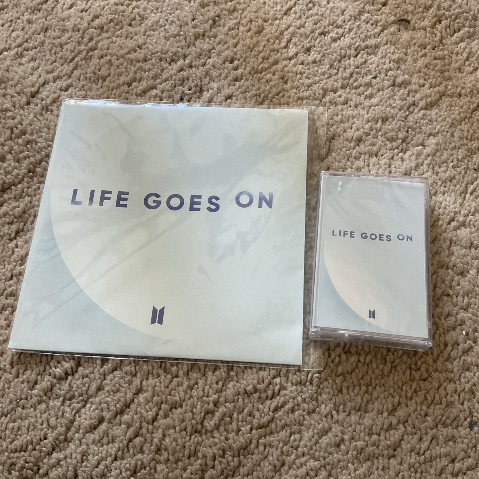 BRAND NEW SEALED BTS LIFE GOES ON CASSETTE + Open 7' Vinyl