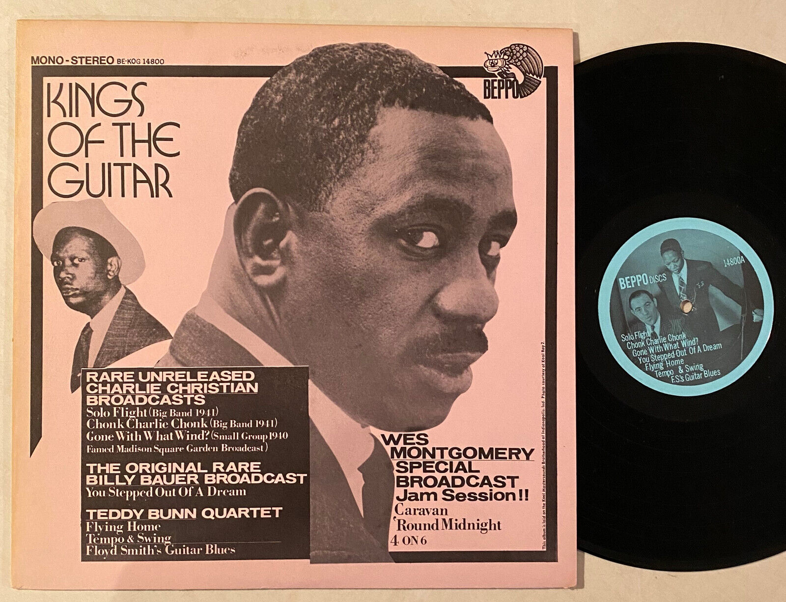 CHARLIE CHRISTIAN & WES MONTGOMERY Kings of the Guitar Live Teddy Bunn Beppo LP