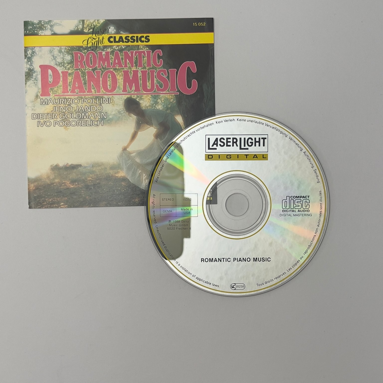 Laser Light Romantic Piano Music CD 1988 Classical Digital Audio CD & ARTWORK