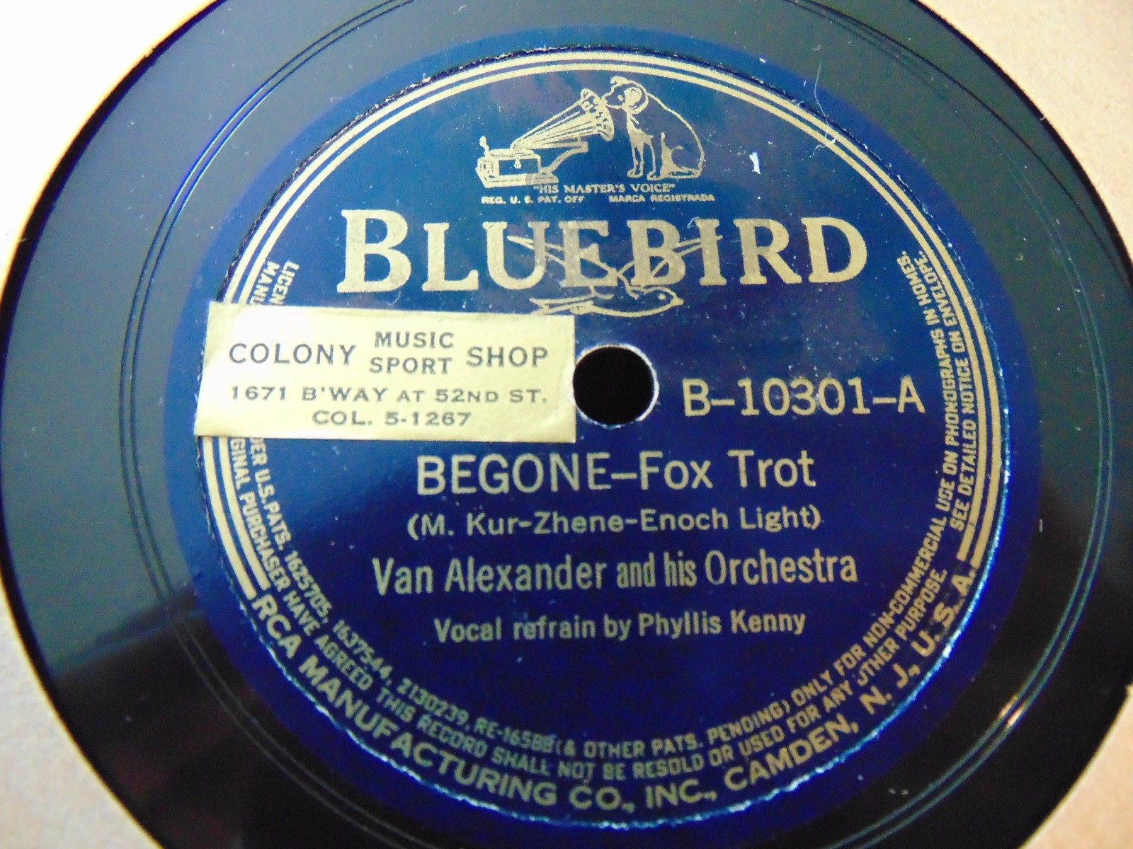 Van Alexander v P Kenny - Begone / You Are My Dream (1939) Bluebird 78, nice EX-