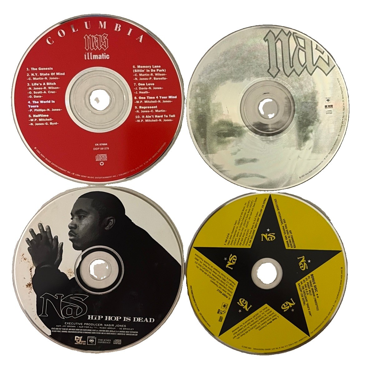 NAS 4 CD COLLECTION East Coast Rap Hardcore Rap (DISC ONLY) no cases
