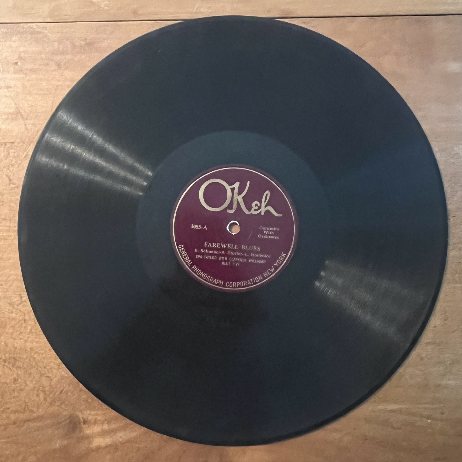 RARE VG+ Eva Taylor farewell blues/gulf Coast blues OKEH 78, vintage