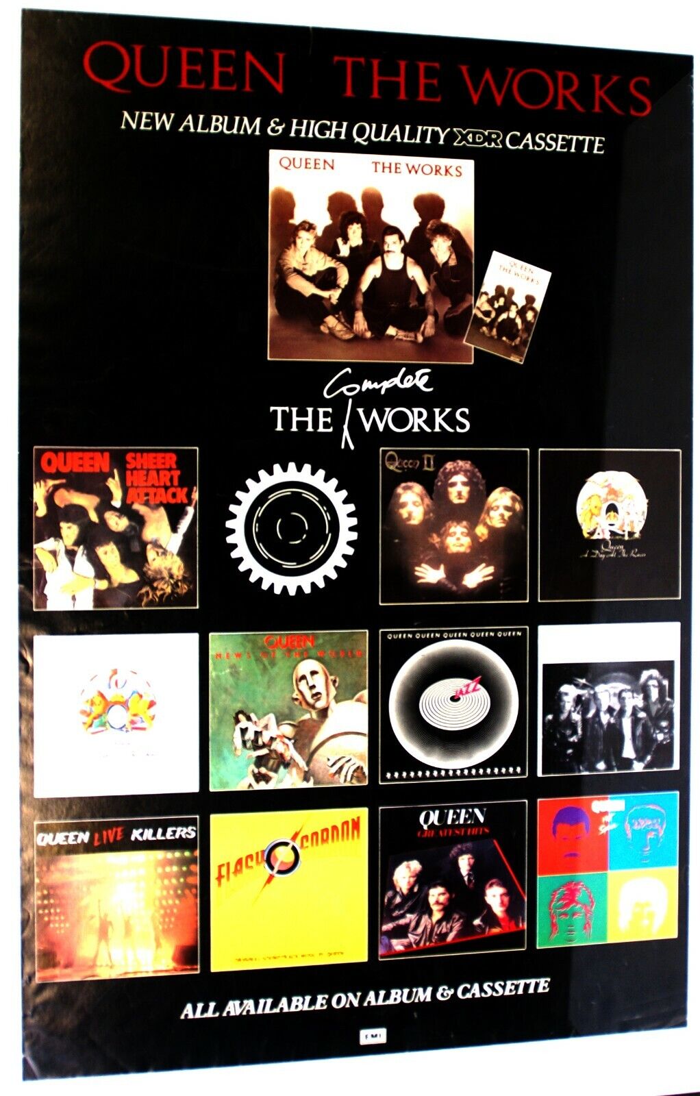 Queen Freddie Poster EMI UK Promo The Works LP/The Complete Works Boxset 1985