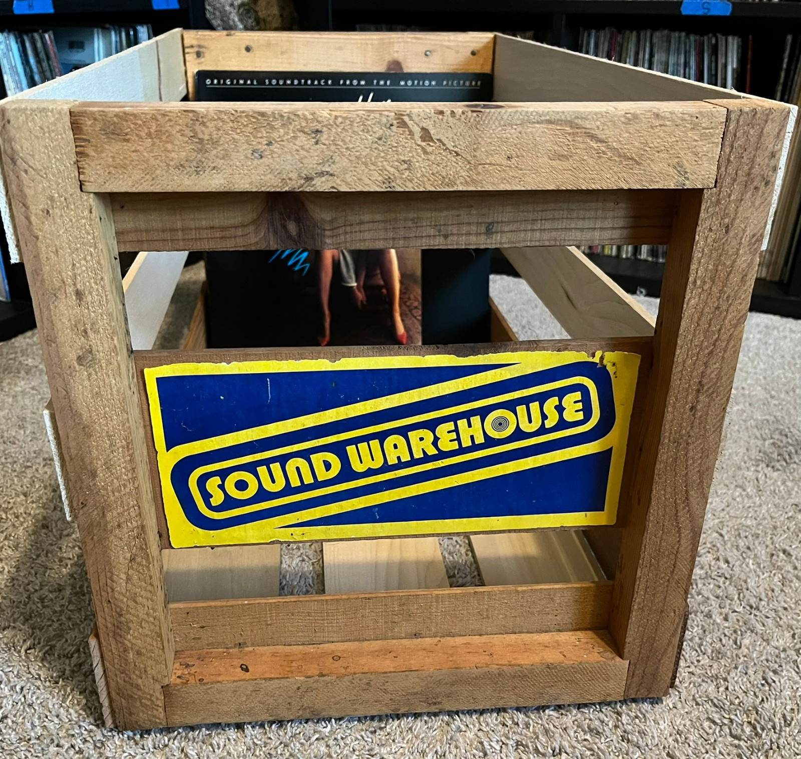 Vintage Wood 12” Vinyl Record Crate Storage Box - Sound Warehouse - Excellent