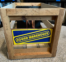 Vintage Wood 12” Vinyl Record Crate Storage Box - Sound Warehouse - Excellent picture