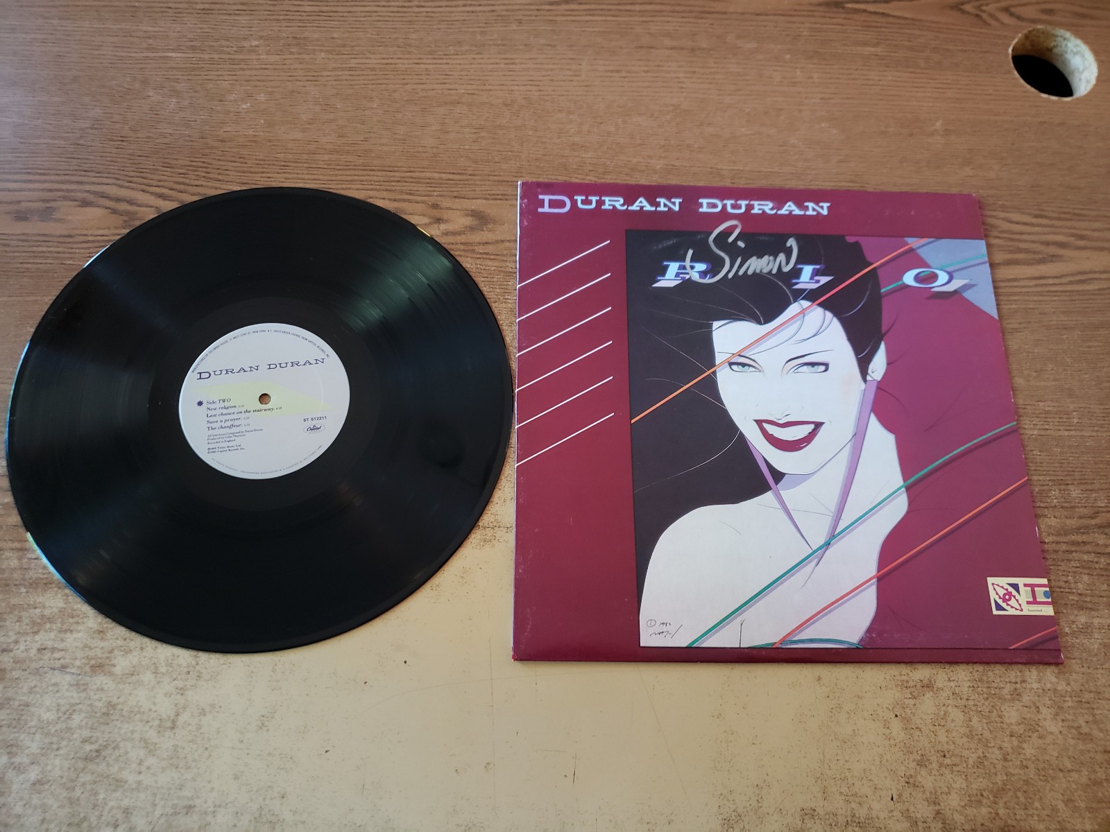 simon le bon hand signed 1970s vg+/vg  Duran Duran – Rio LP33