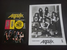 Anthrax Spreading The Disease 1985 LP Japan Promo Sticker Set Press Kit Photo EX picture