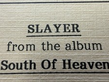 1988 PROMO ADVANCE SLAYER SOUTH OF HEAVEN THRASH SPEED METAL LOS ANGELES CA picture