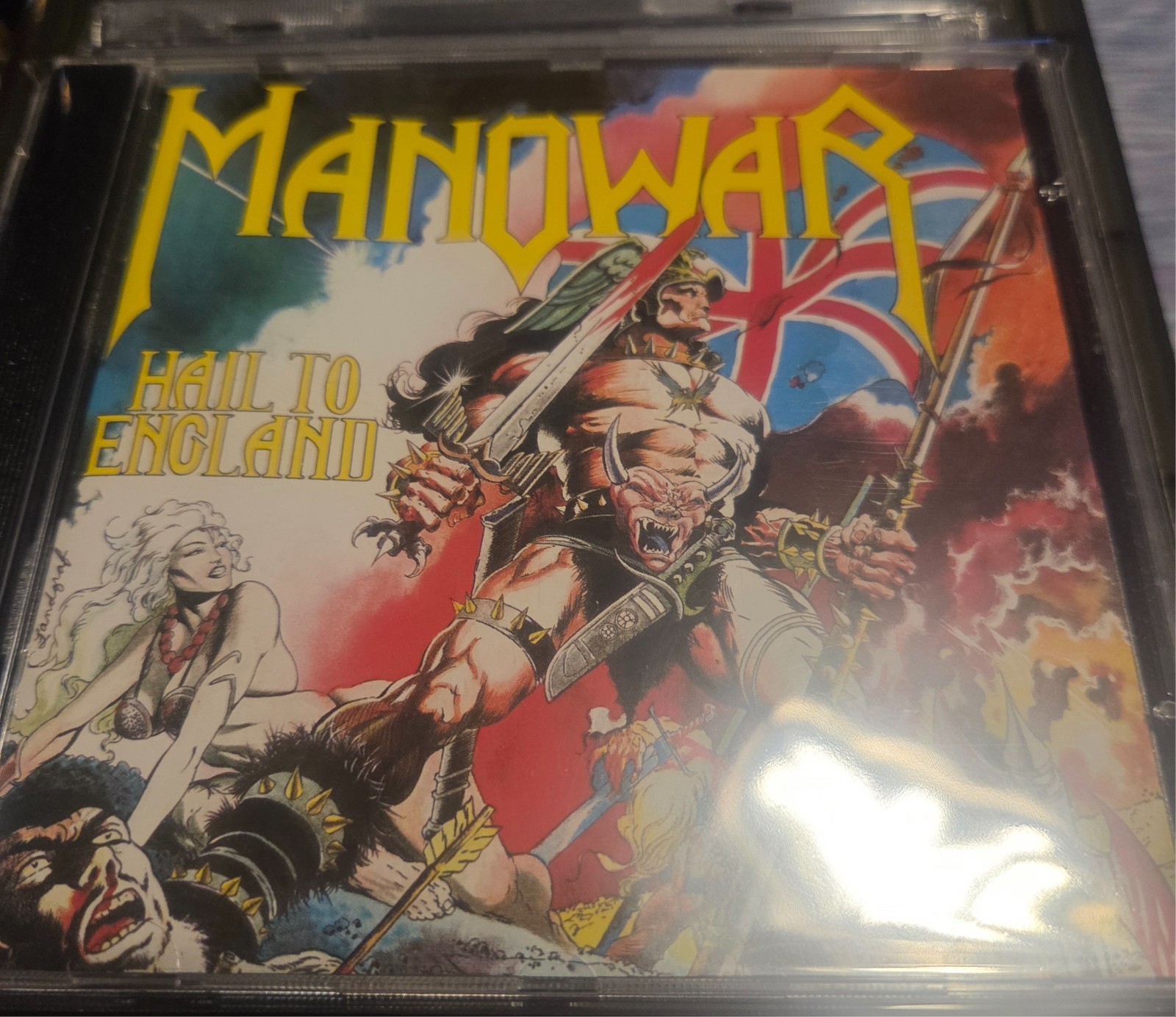 Manowar hail to England cd  iron maiden hallows eve grim reaper Saxon raven anvi