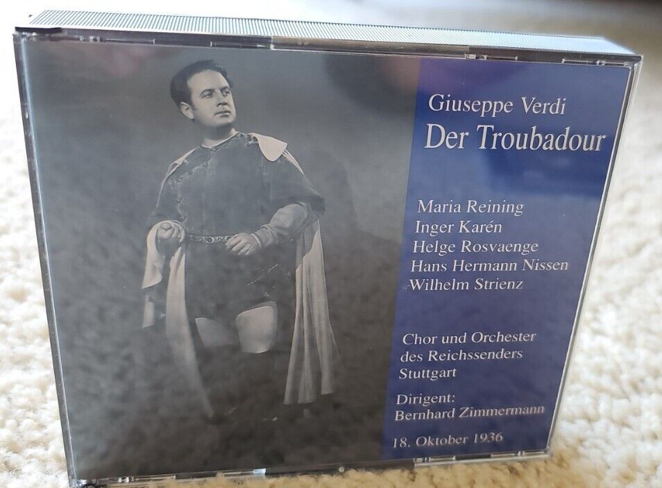 Opera CD Der Troubadour IL Travatore G. Verdi live performance 1936 Stuttgart 