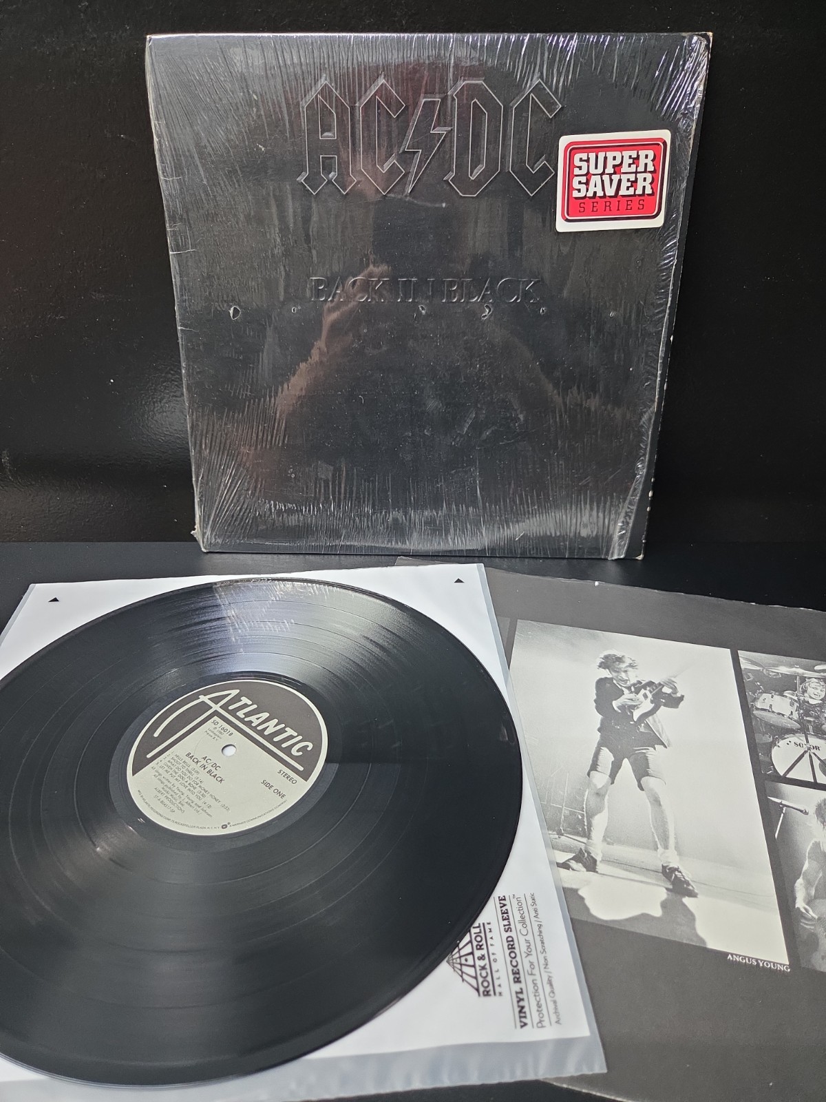 AC/DC Back In Black Lp Vinyl 1980 1st \'RL\' Press Shrink/Hype/Insert EX/NM-