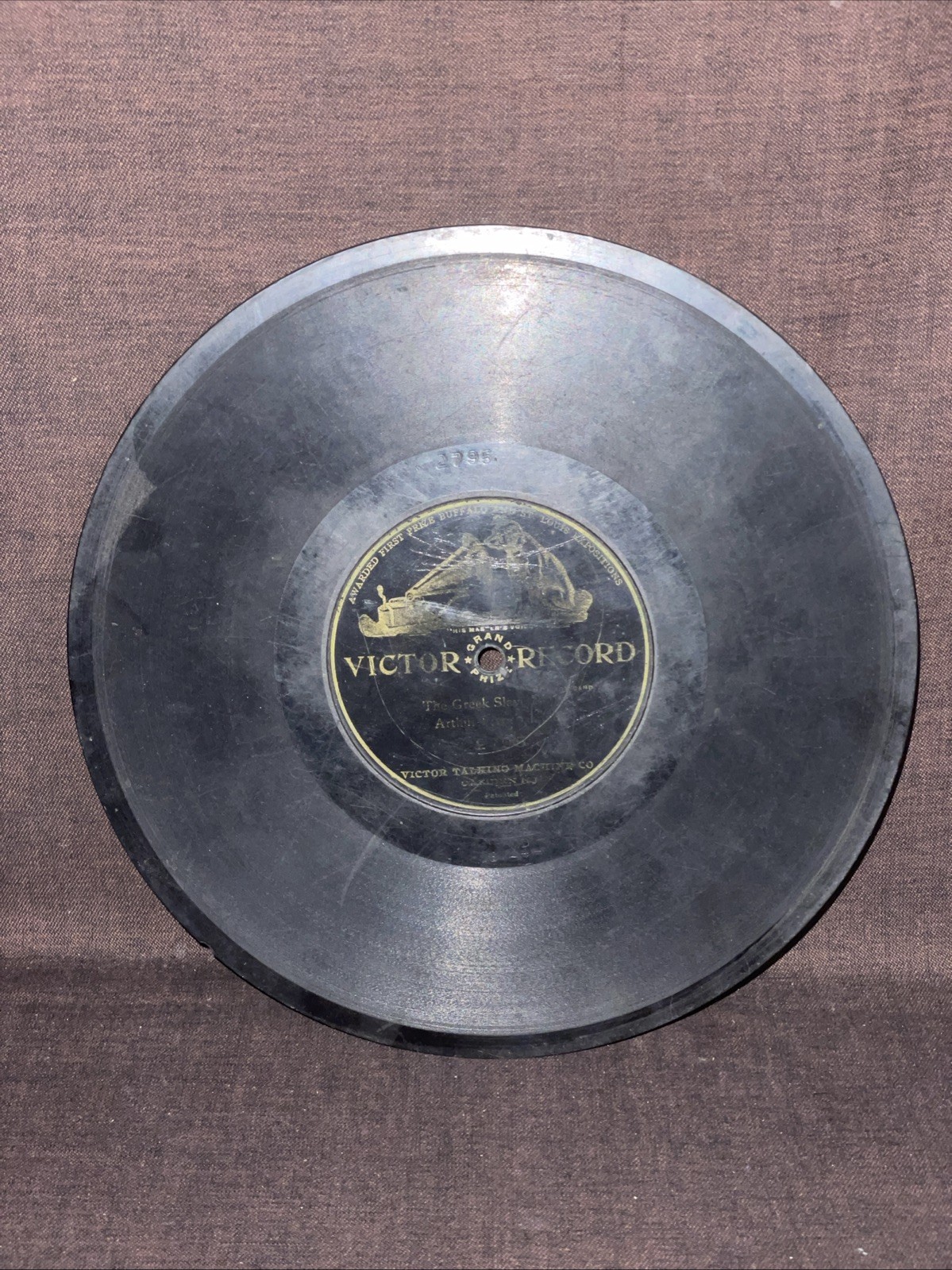 Ultra Rare 1904 Victor One Sided Record The Greek Slave Waltz 10” 78rpm Pryor