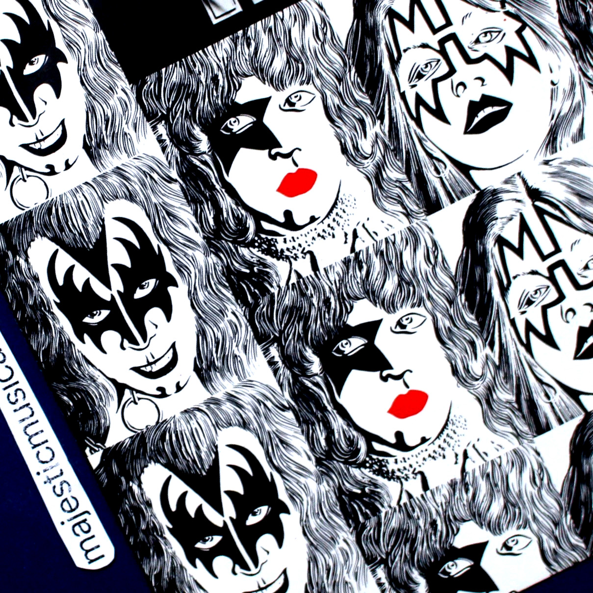 RARE ART COVER ORIGINAL 1975 KISS ROCK AND ROLL ALL NITE 7\