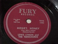LEWIS LYMON AND THE TEENCHORDS - HONEY, HONEY / PLEASE TELL THE ANGELS picture