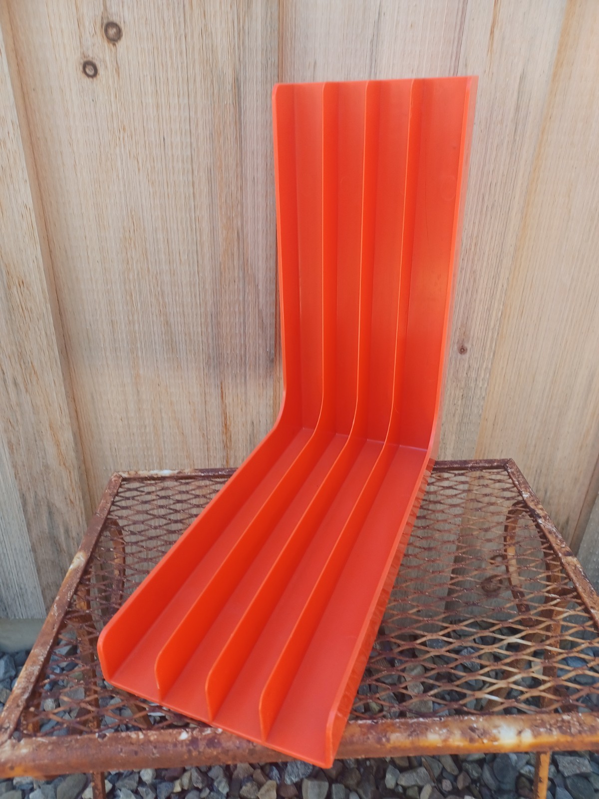 Vintage 1970s Plastic Vinyl Album Record Organizer Rack - Orange