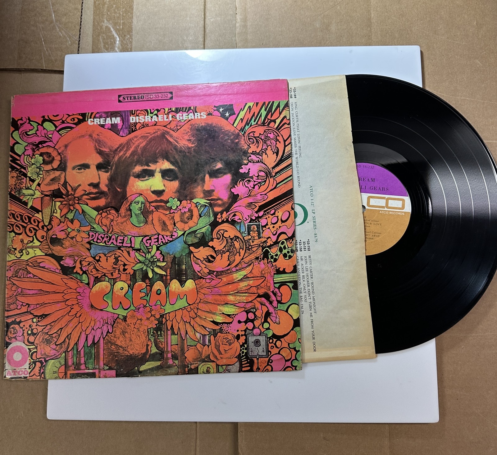 Disraeli Gears LP Vinyl Record Cream ATCO Records Stereo 1st Press