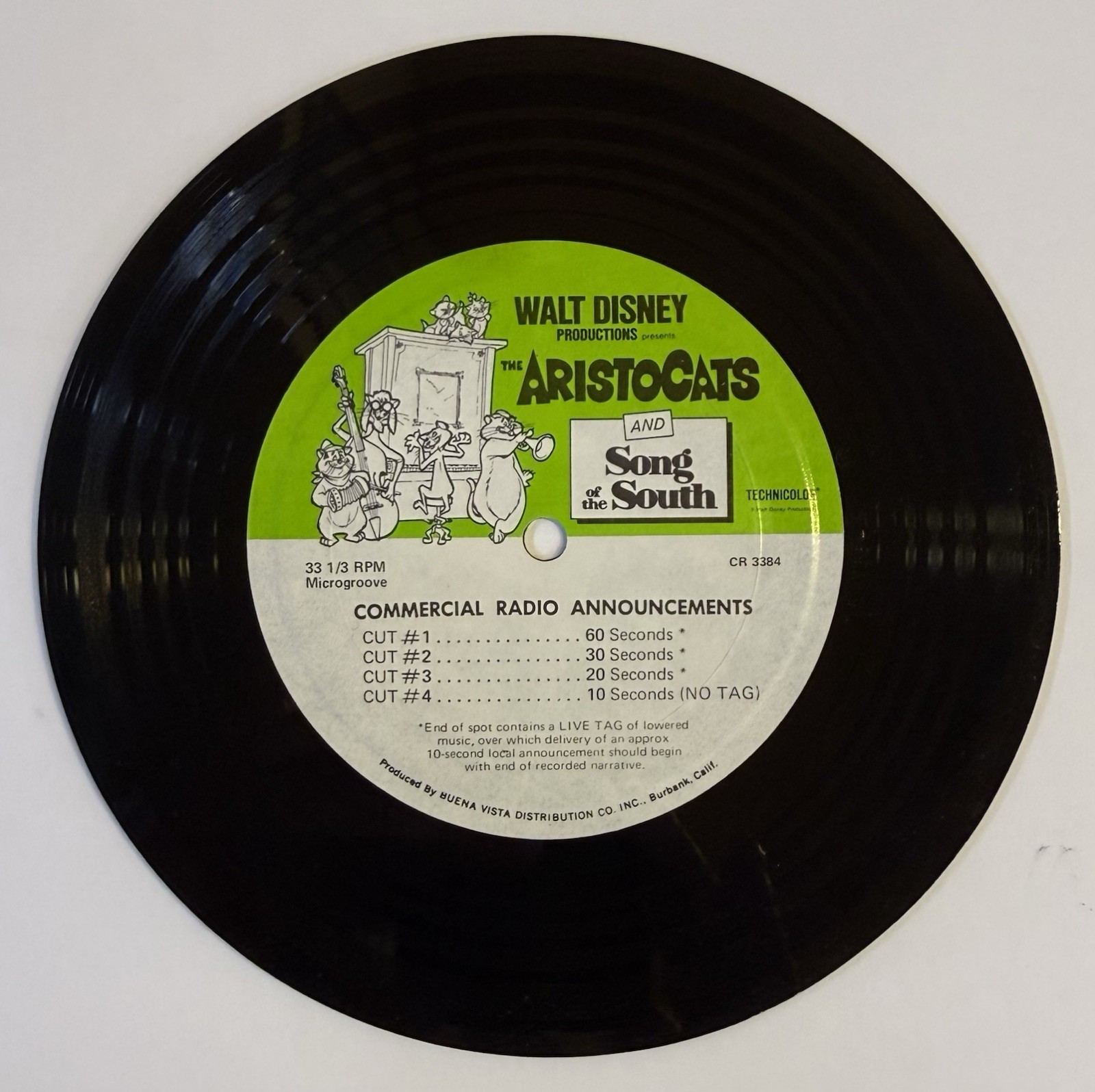 ARISTOCATS & SONG OF THE SOUTH Rare Walt Disney Radio Spots Promo 7\