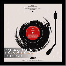 Vinyl Record Frame Display for 12 Inch LP with 12.5X12.5 Album Cover | Black picture