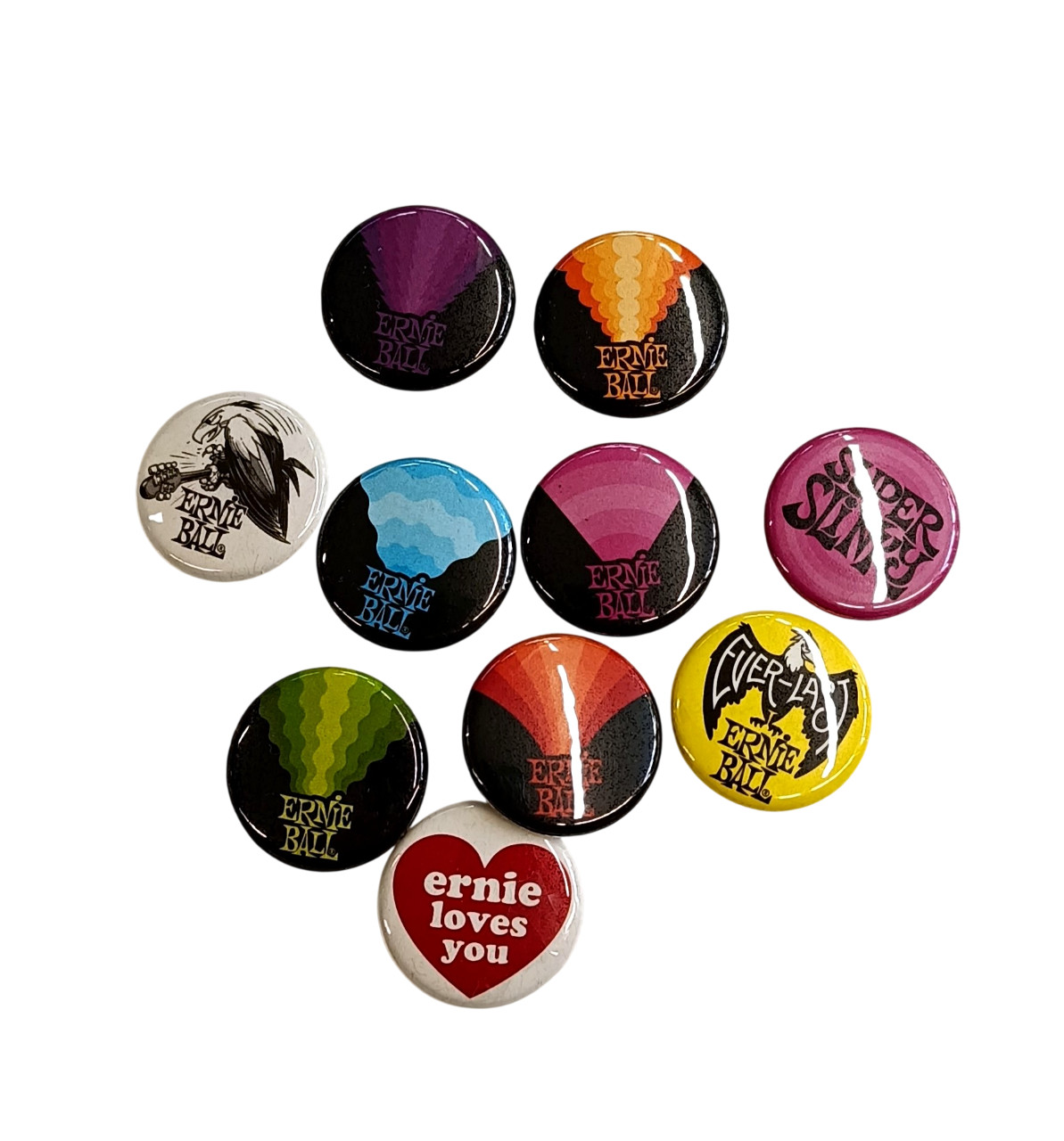 10 Spille Ernie Ball Gadget Ufficiale Chitarra Super Slinky Everlast 25mm Usa