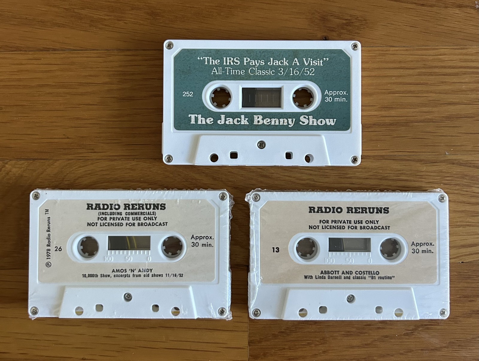 Vintage Radio Reruns Jack Benny Abbott Costello Amos Andy Cassette Lot 3 Comedy