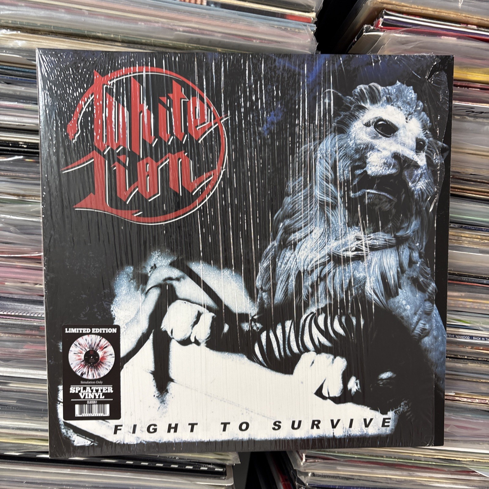 White Lion Fight To Survive LIMITED SPLATTER VINYL LP ALBUM NM