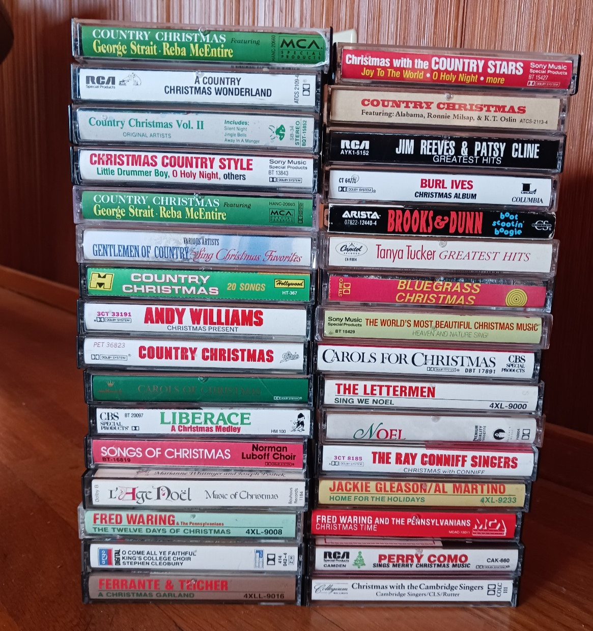 Lot Of 32 Vintage Christmas /Country Christmas Cassette Tapes Various Artists