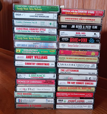 Lot Of 32 Vintage Christmas /Country Christmas Cassette Tapes Various Artists picture