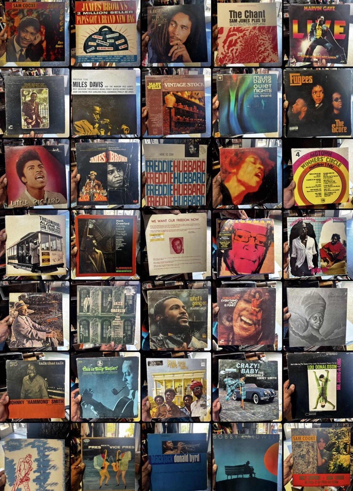 Lot Of 35 African American Album Covers ONLY/ Jazz / Soul / Reggae Funk NO VINLY