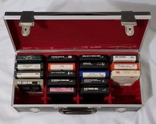 8-Track Cartridge Rock Tape Lot Of 17 Tapes With Case Untested picture